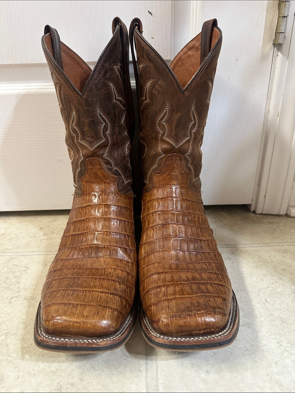 Dan Post Brown Exotic Leather Western Boots